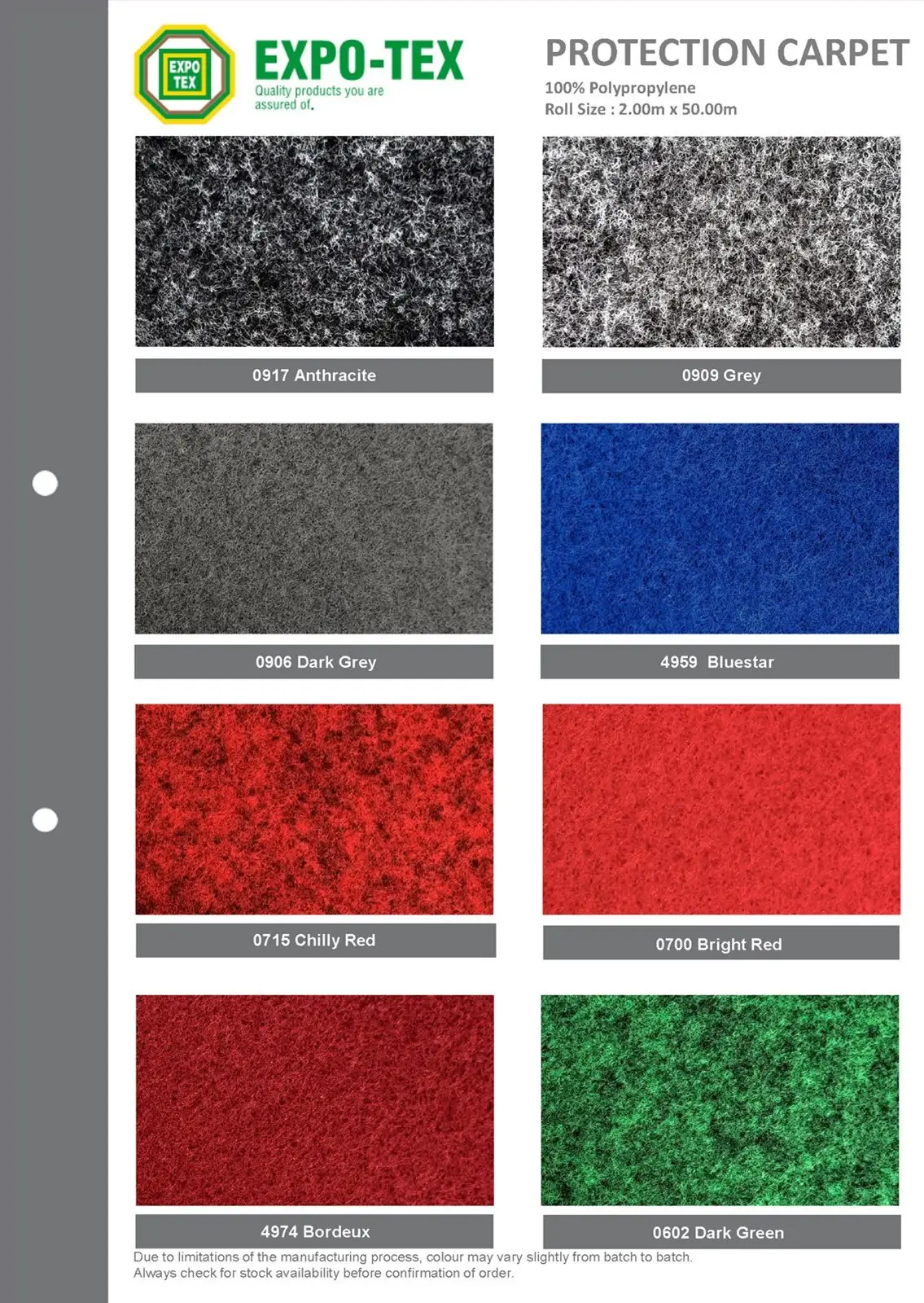 Protection carpet, exhibition carpet, expo carpet, needlepunch carpet, event carpet, p-pet, tentage carpet, atrium carpet