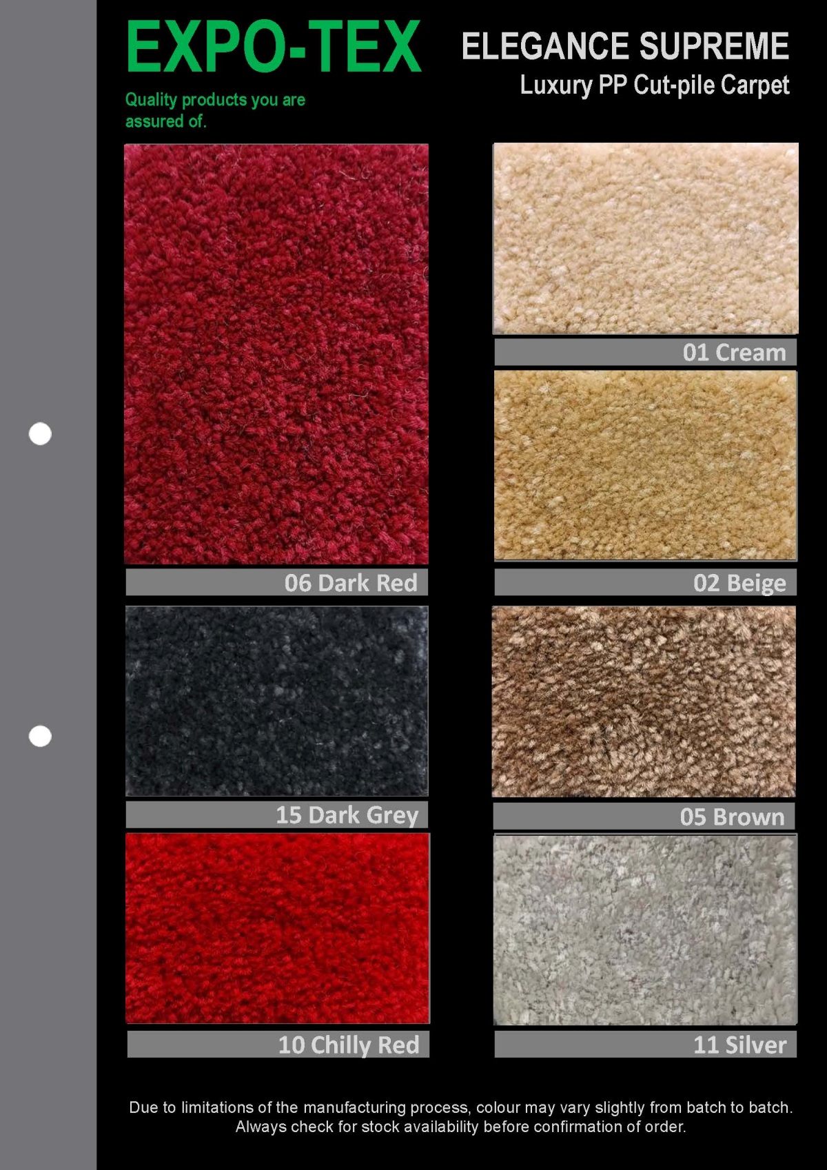 Exhibition carpet, expo carpet, cutpile carpet, event carpet, p-pet, tentage carpet, atrium carpet, protection carpet, velour carpet